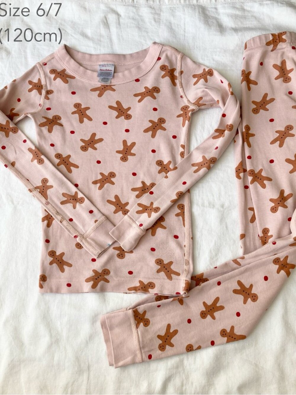 🪴5/$30 Hanna Andersson 6/7 Years 120cm Girl Gingerbread Christmas Pajamas Set